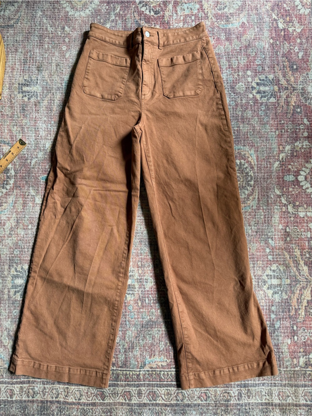 Loft curvy Wide-Leg Women's Jeans in Warm Brown size 8/29T